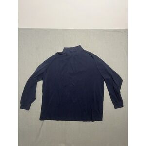 Cross Creek Men's XXL Navy Blue 100% Cotton Pima Lisle Mock Neck Long Sleeve